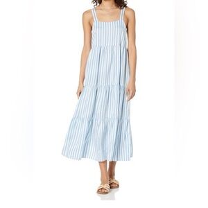 The Drop Britt Blue Striped Women's Dress